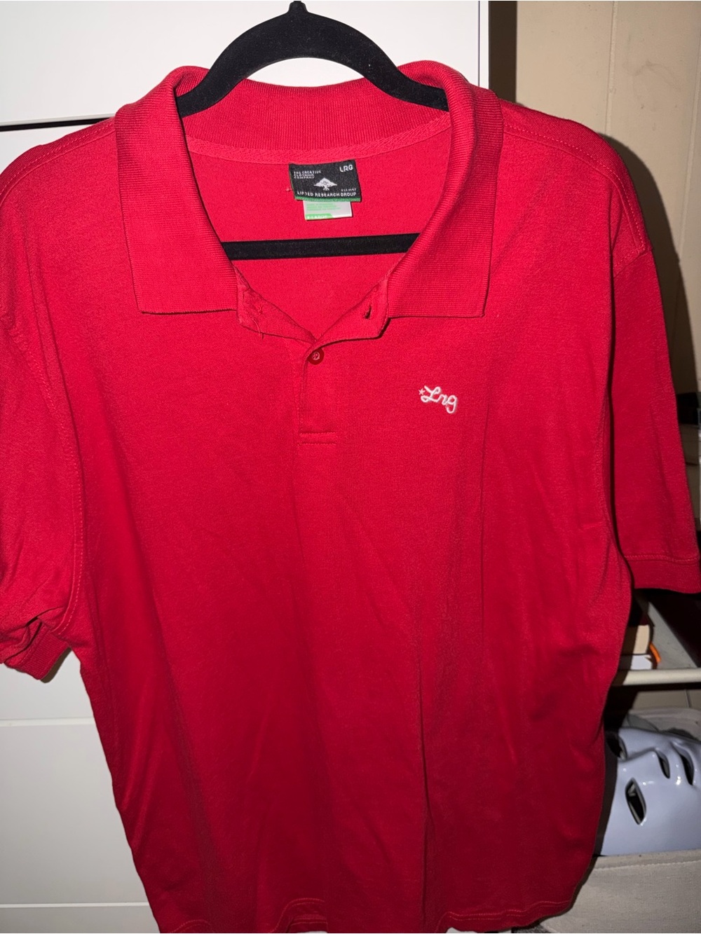 LRG Men’s Bright Red Polo with Embroidered Logo